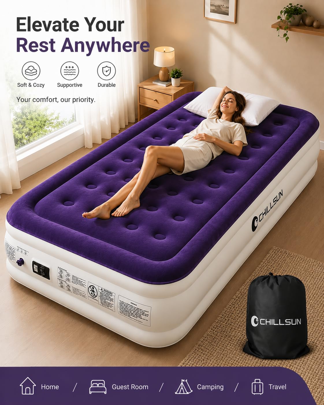 Amazon.com: CHILLSUN Twin Air Mattress with Built in Pump, 18